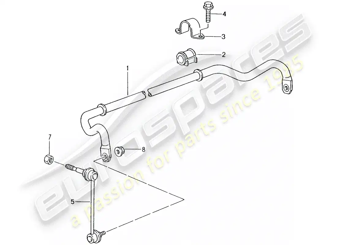 porsche 2004 (986 boxster) stabilizer parts diagram