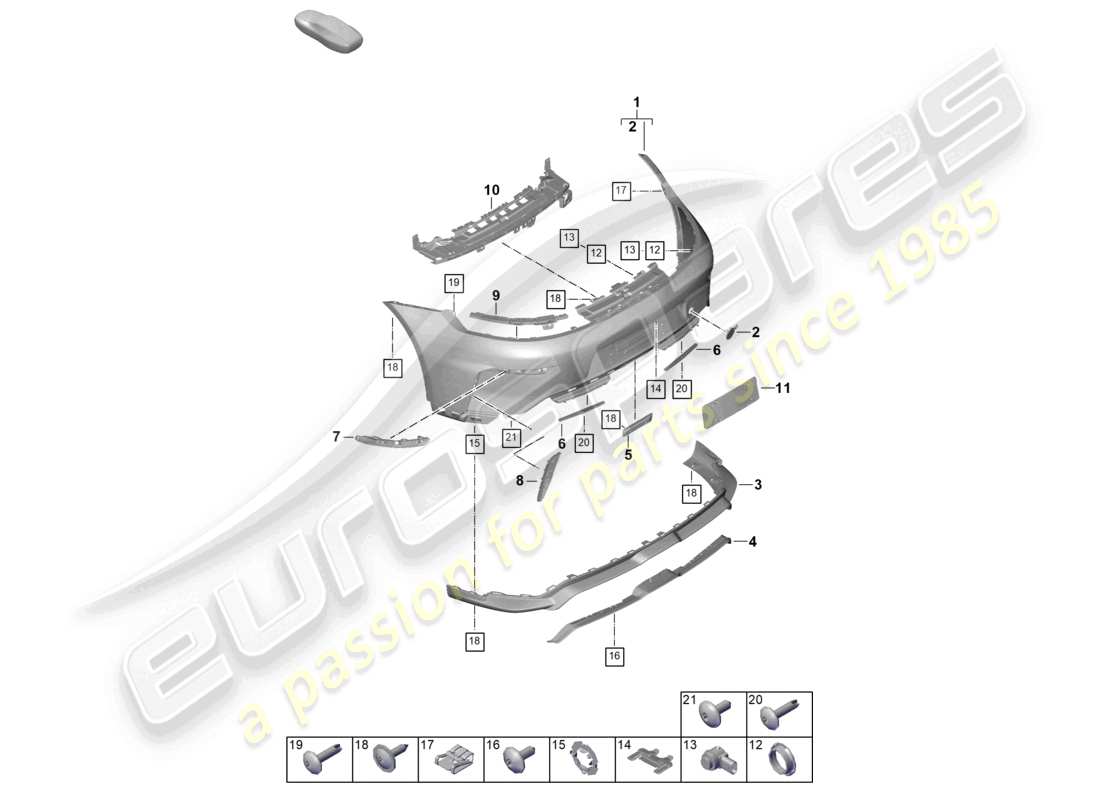 porsche 2025 (992-2 gt3) bumper rear gt3 part diagram