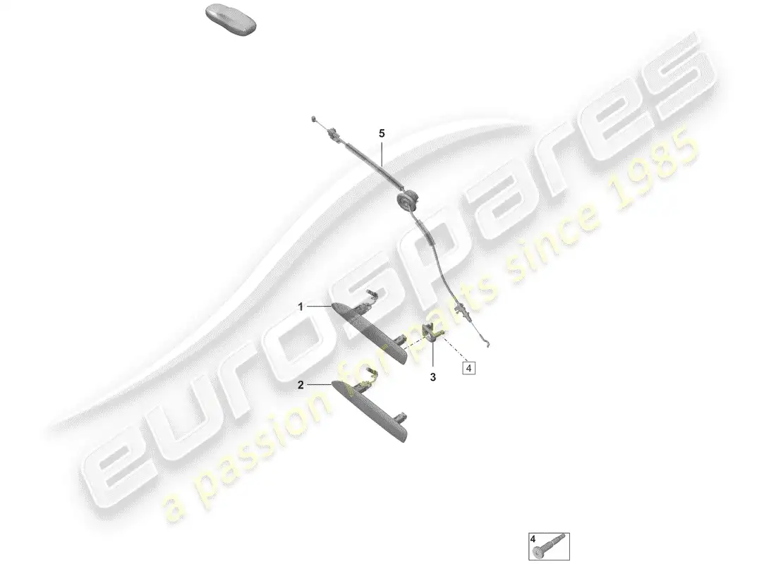 porsche 2019 (992-1) door latches parts diagram