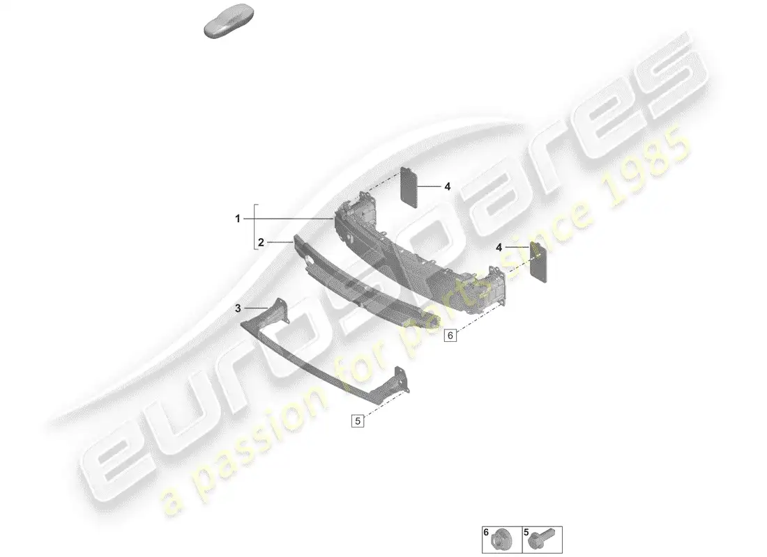 porsche 2019 (992-1) bumper bracket parts diagram