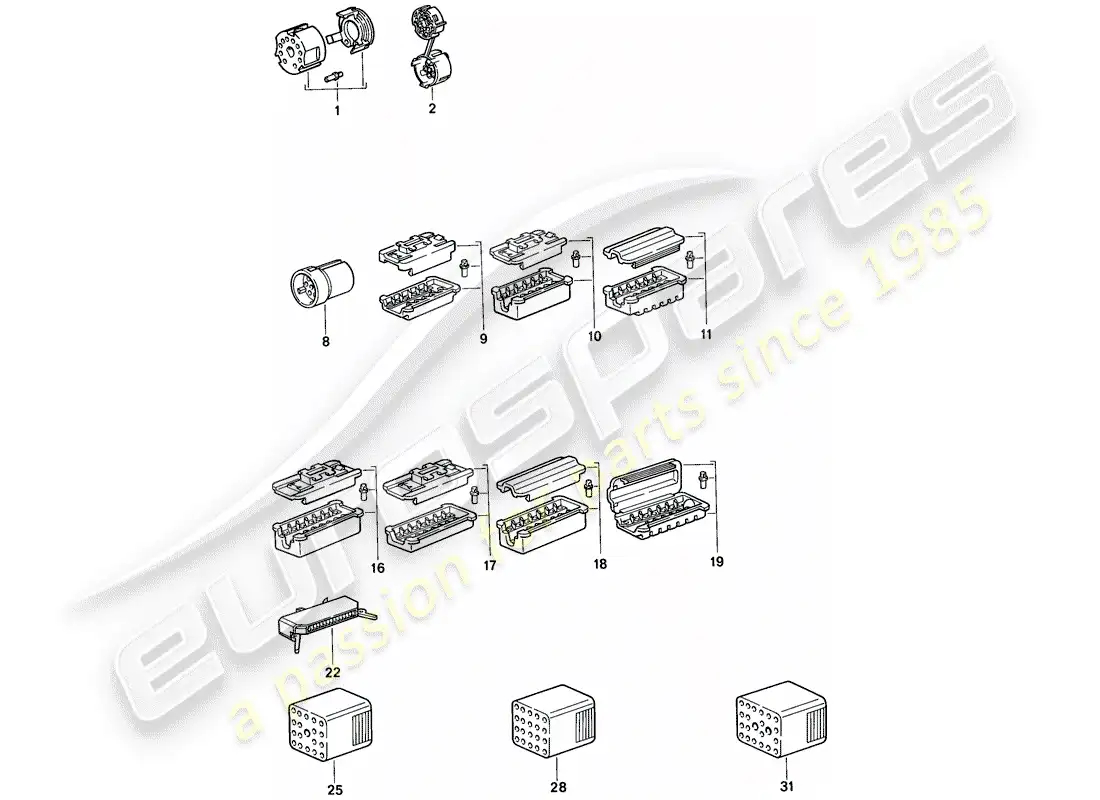 porsche 1986 (944) connector housing parts diagram