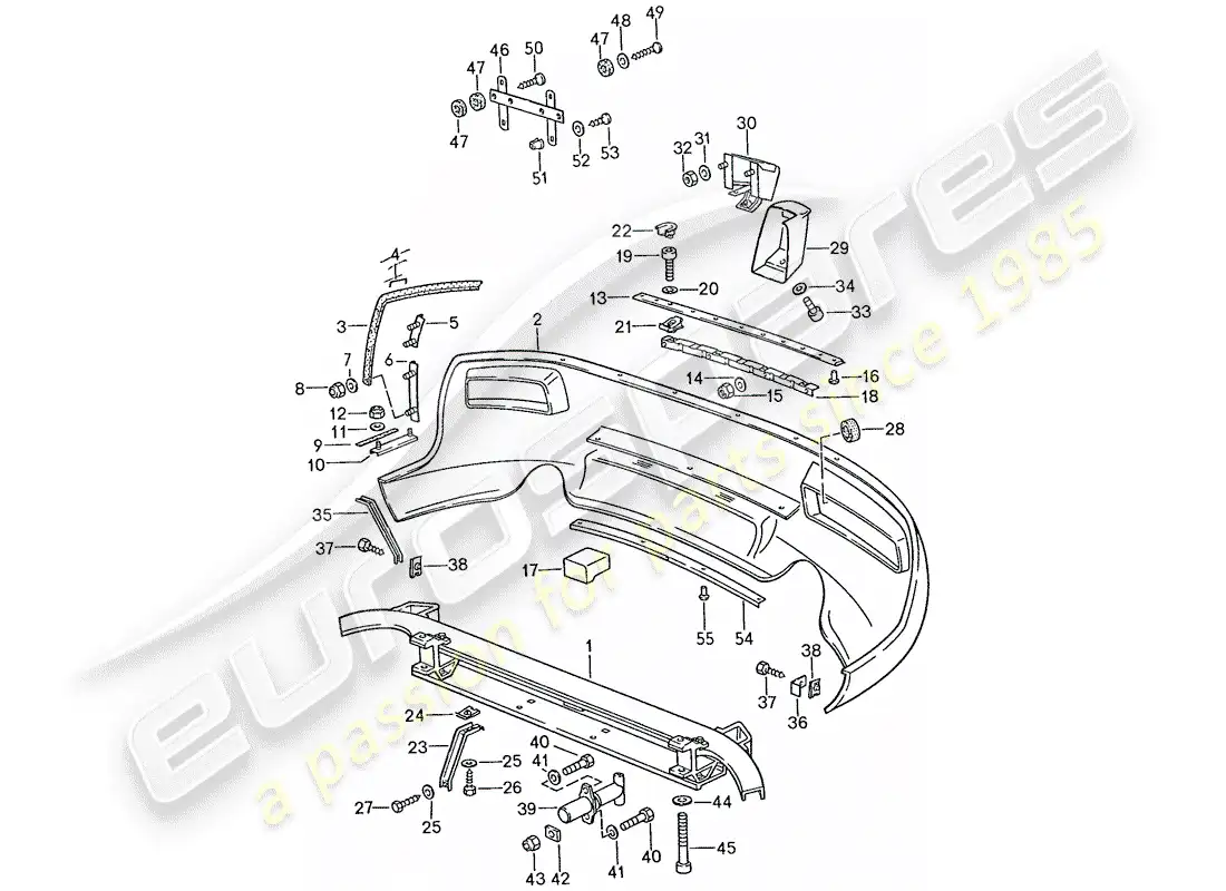 porsche 1990 (928) bumper parts diagram