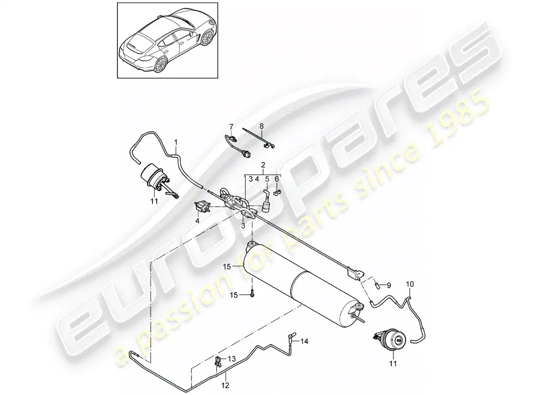 porsche 2015 (panamera 970) exhaust system parts diagram