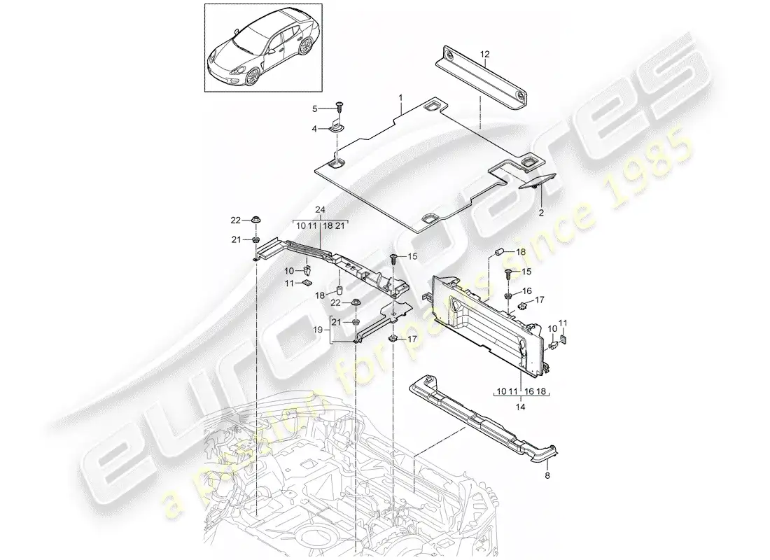 porsche 2013 (panamera 970) trims parts diagram