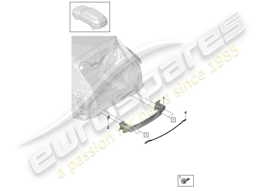 porsche 2024 (cayenne e3 9ya/9yb) bumper carrier rear part diagram