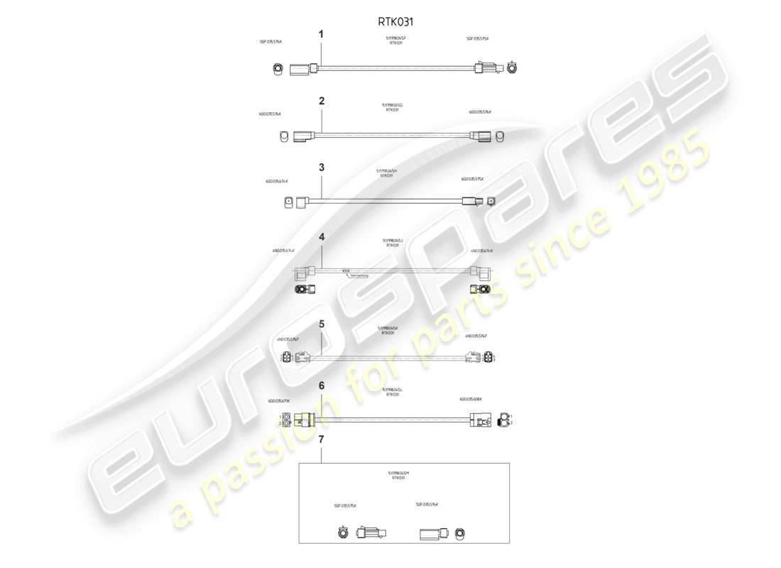 porsche 2026 (taycan 9j1-2) repair set for aerial- wires part diagram