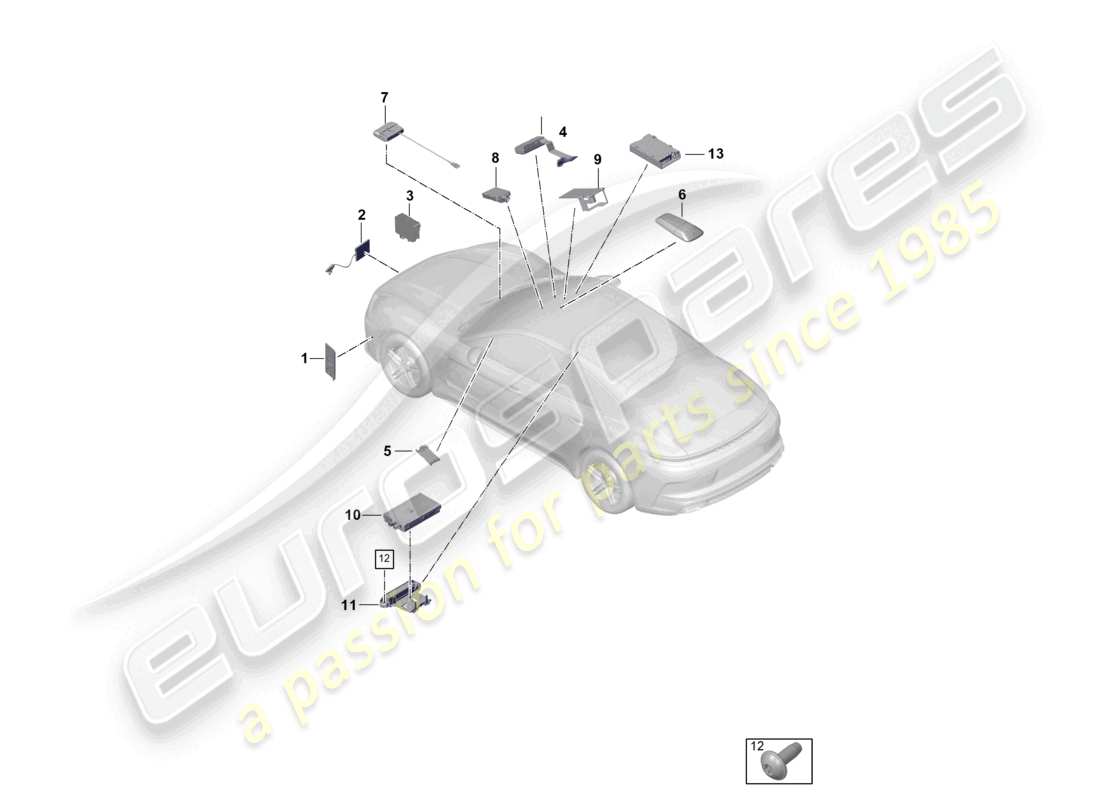 porsche 2025 (panamera 976) aerial front part diagram