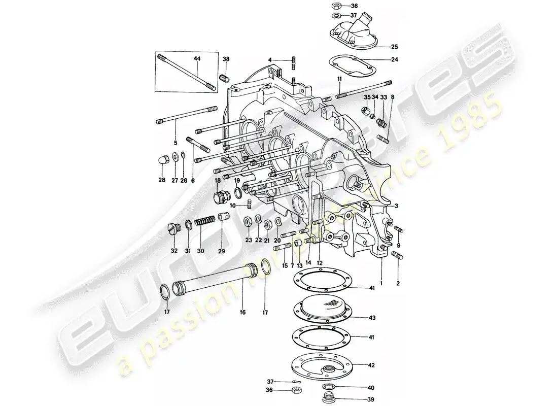 porsche 1972 (914) crankcase parts diagram