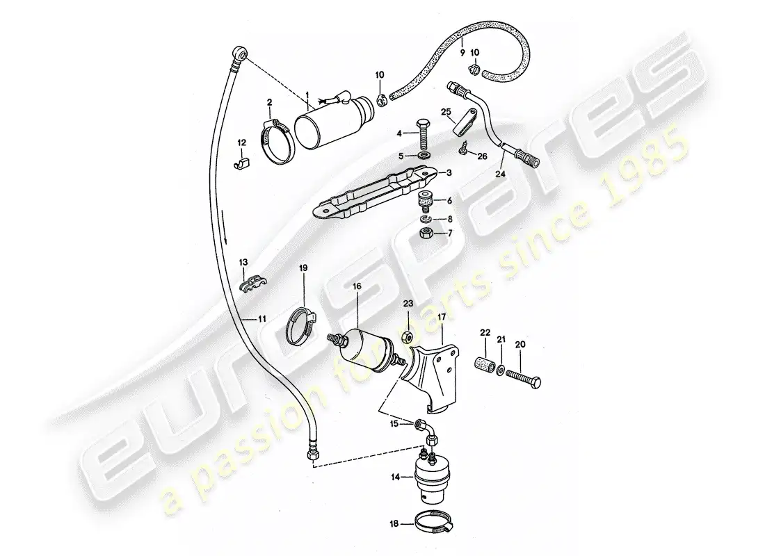 porsche 1975 (911 turbo) fuel system - d - mj 1975>> parts diagram