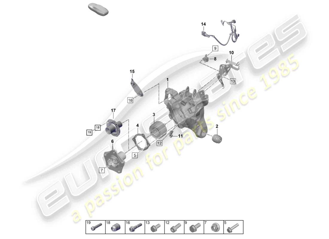 porsche 2025 (panamera 976) wheel carrier wheel hub part diagram
