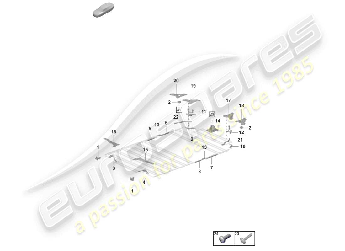 porsche 2023 (taycan 9j1-1) spare battery coolant cooling system part diagram