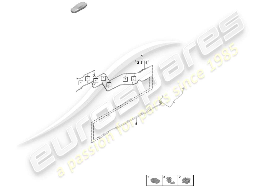 porsche 2025 (992-2 gt3) fuel line rear part diagram