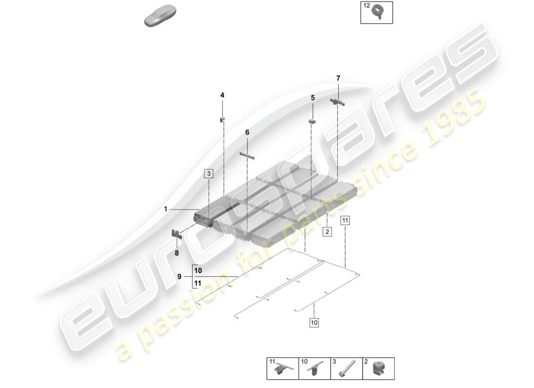 porsche 2025 (macan-e) high-voltage battery individual parts part diagram