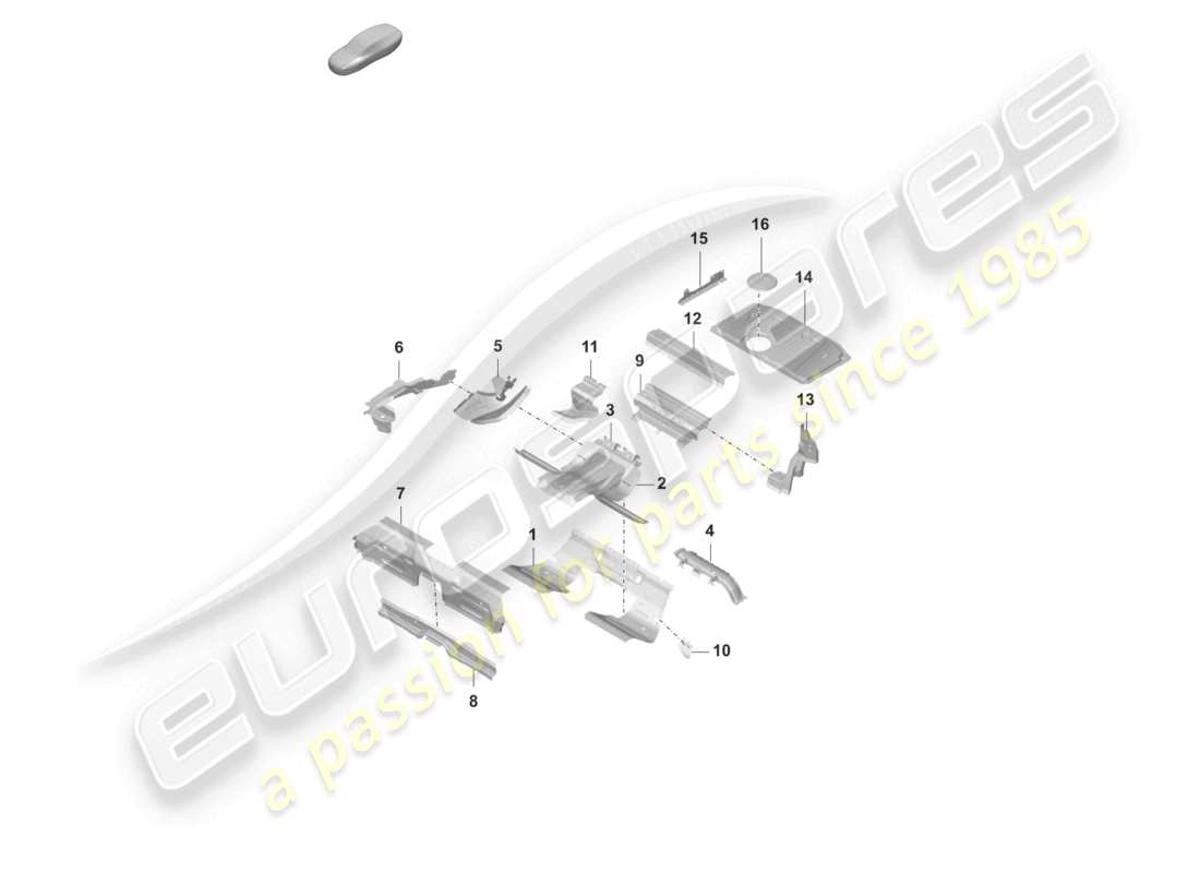 porsche 2023 (taycan 9j1-1) rear end rear bottom plate seat support part diagram