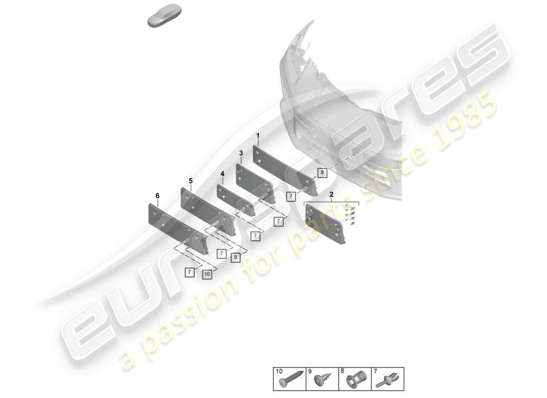 porsche 2026 (panamera 976) licence plate holder front part diagram