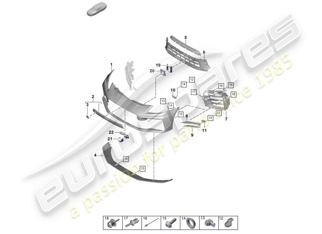 porsche 2026 (panamera 976) bumper front part diagram