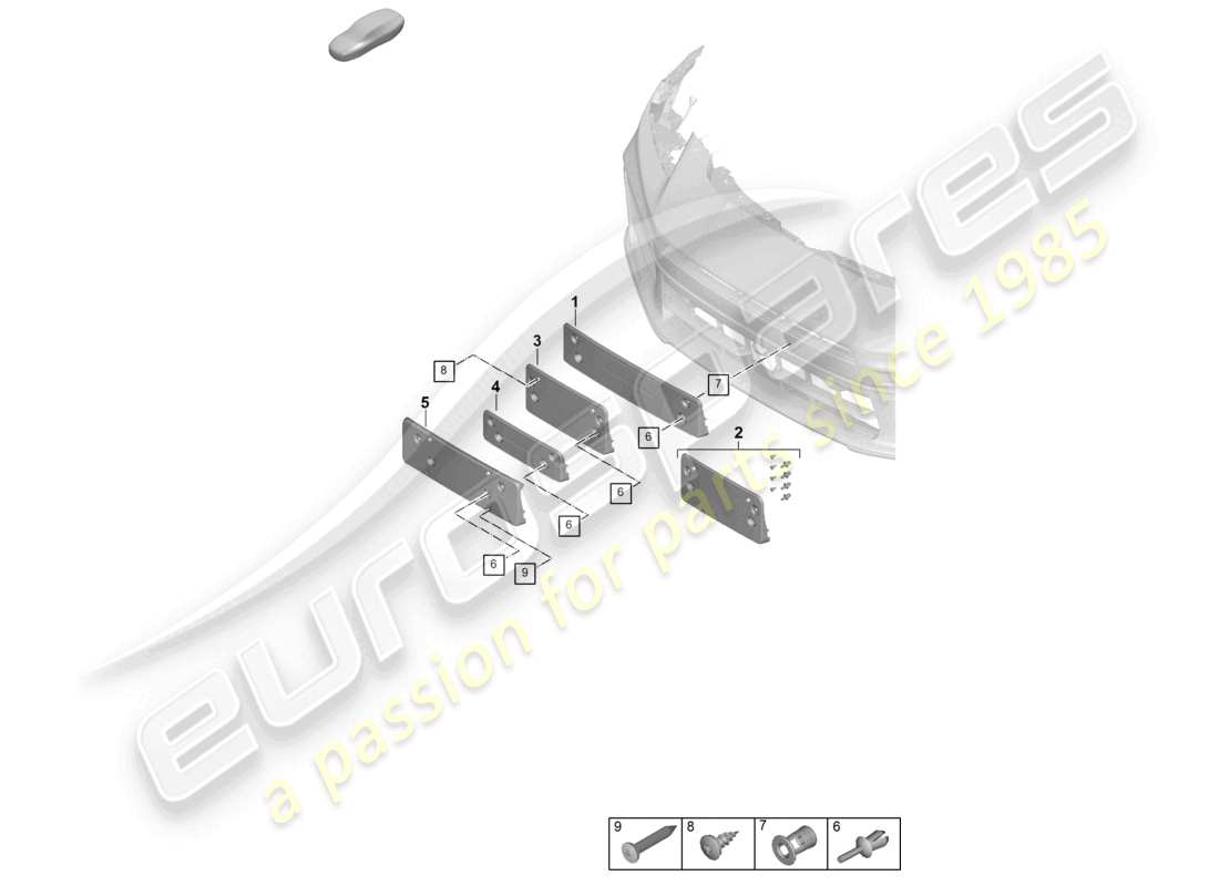 porsche 2026 (panamera 976) licence plate holder part diagram