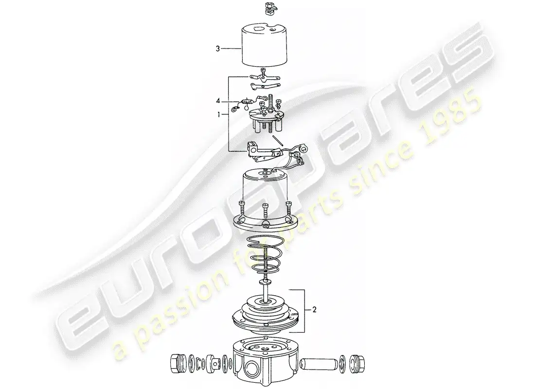 porsche 1967 (911/912) single parts - for - fuel pump - - hardi - parts diagram