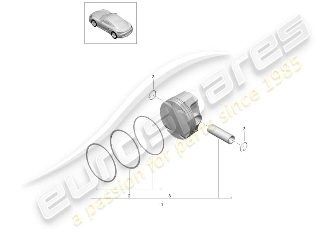 porsche 2021 (718 cayman) piston part diagram