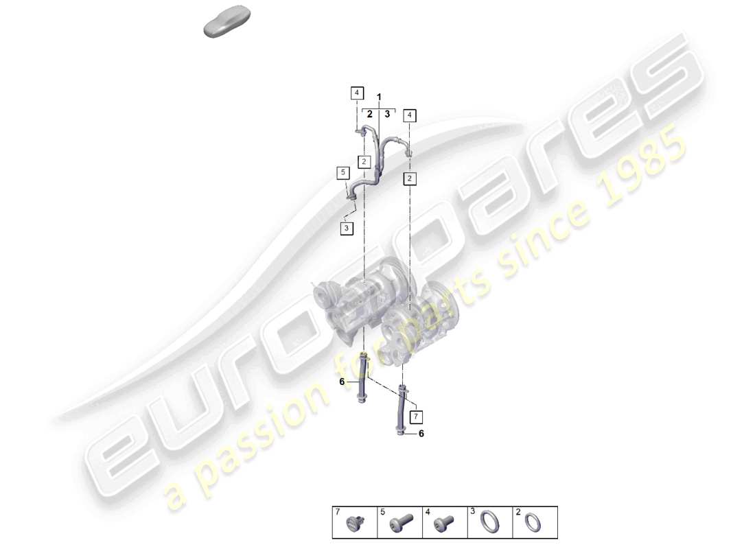 porsche 2025 (panamera 976) oil pressure line for exhaust gas turbocharger part diagram