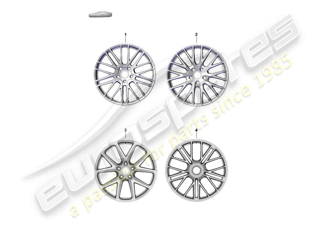 porsche 2025 (panamera 976) alloy wheel 21 part diagram