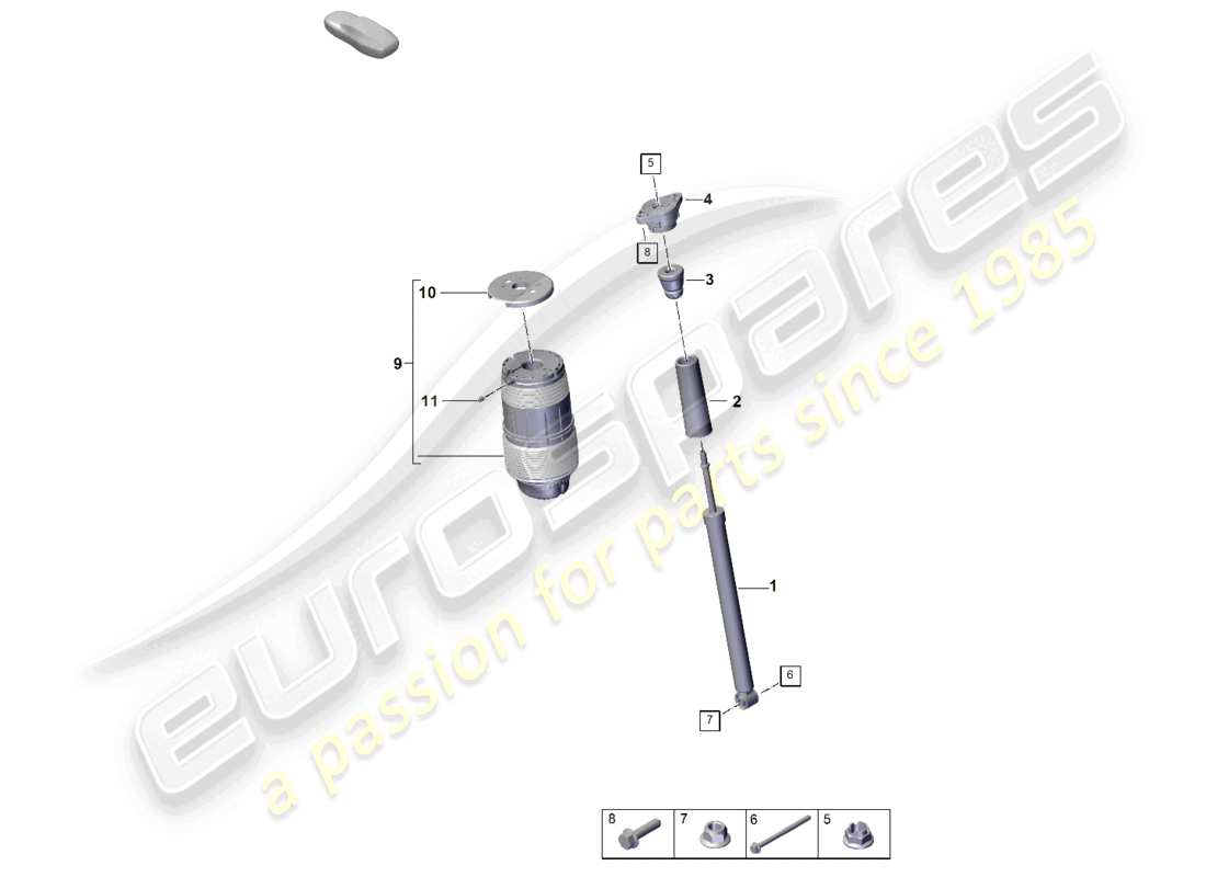 porsche 2026 (panamera 976) air suspension shock absorbers part diagram