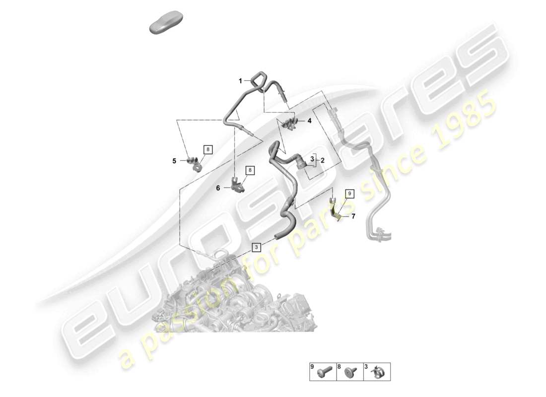 porsche 2026 (panamera 976) fuel line engine bay part diagram