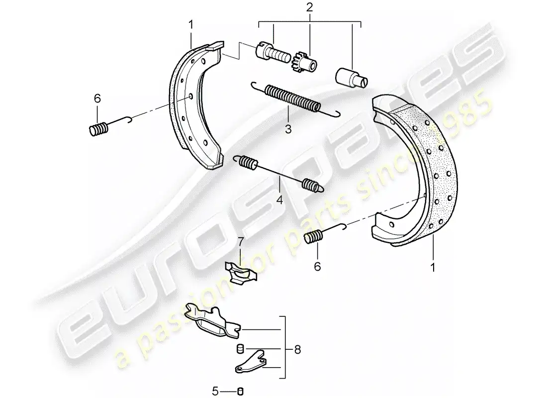 porsche 2009 997-2 turbo / gt2 handbrake parts diagram