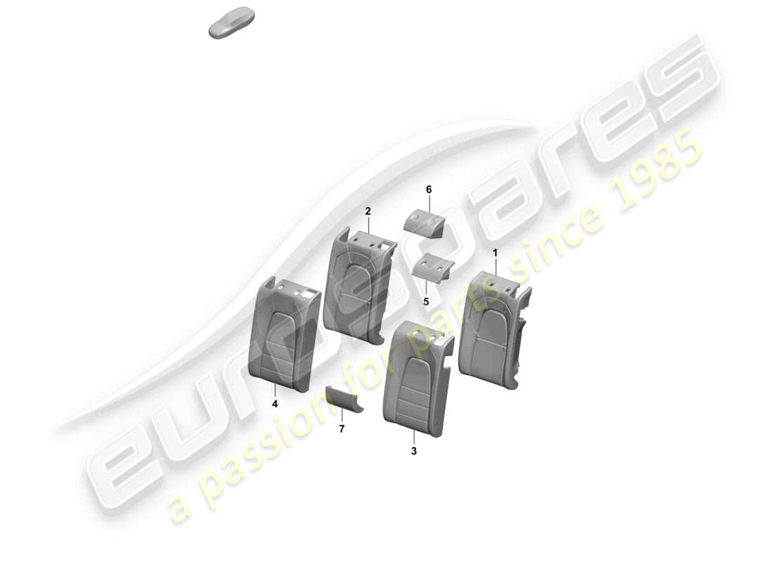 porsche 2025 (macan-e) foam part rear back seat backrest backrest cover part diagram