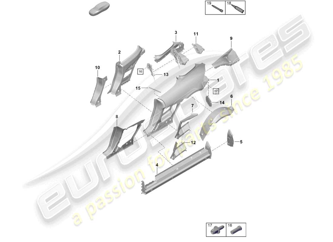 porsche 2022 (718 boxster spyder) side part part diagram