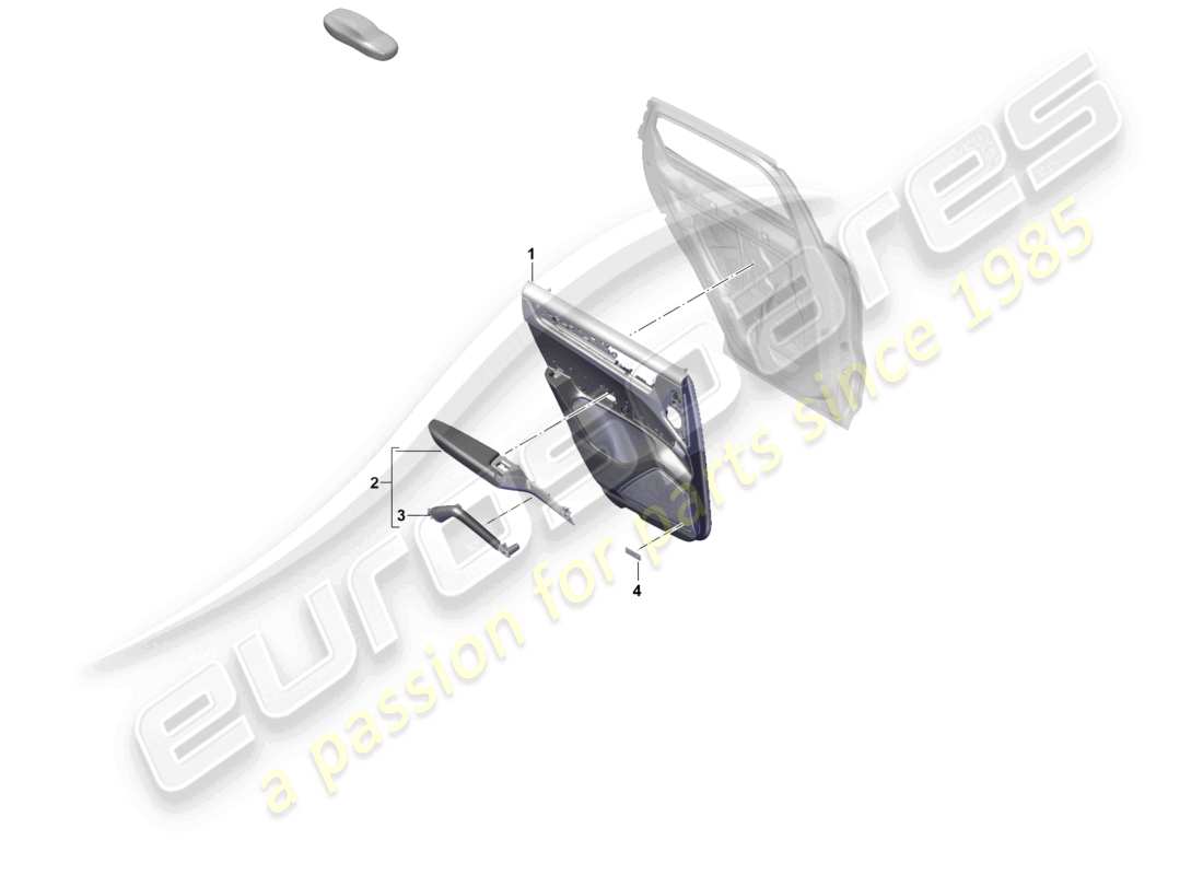 porsche 2025 (cayenne e3 pa) door trim panels rear doors for vehicles with leather/dinamica equipment with sun roller blind part diagram