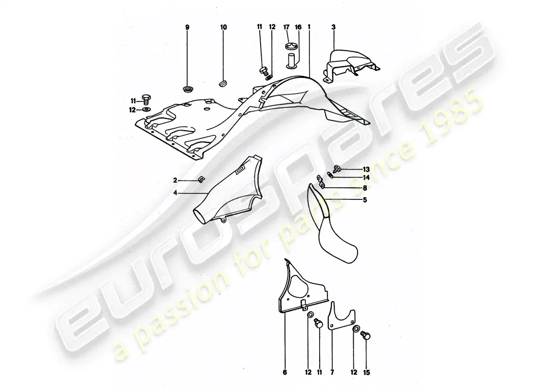 porsche 1976 (911 turbo) air duct parts diagram