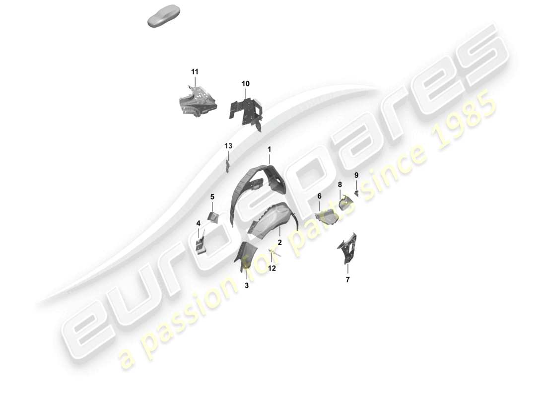 porsche 2026 (taycan 9j1-2) side panel, inner rear wheel housing part diagram