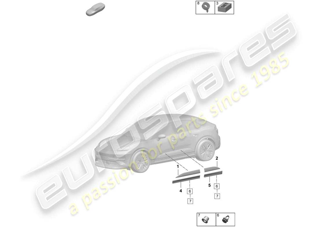 porsche 2025 (macan-e) trim front and rear doors accessories part diagram