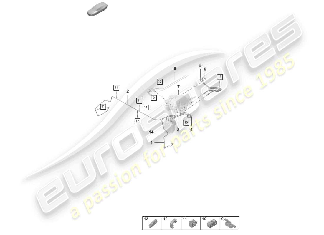 porsche 2024 (992-2) brake line front end part diagram