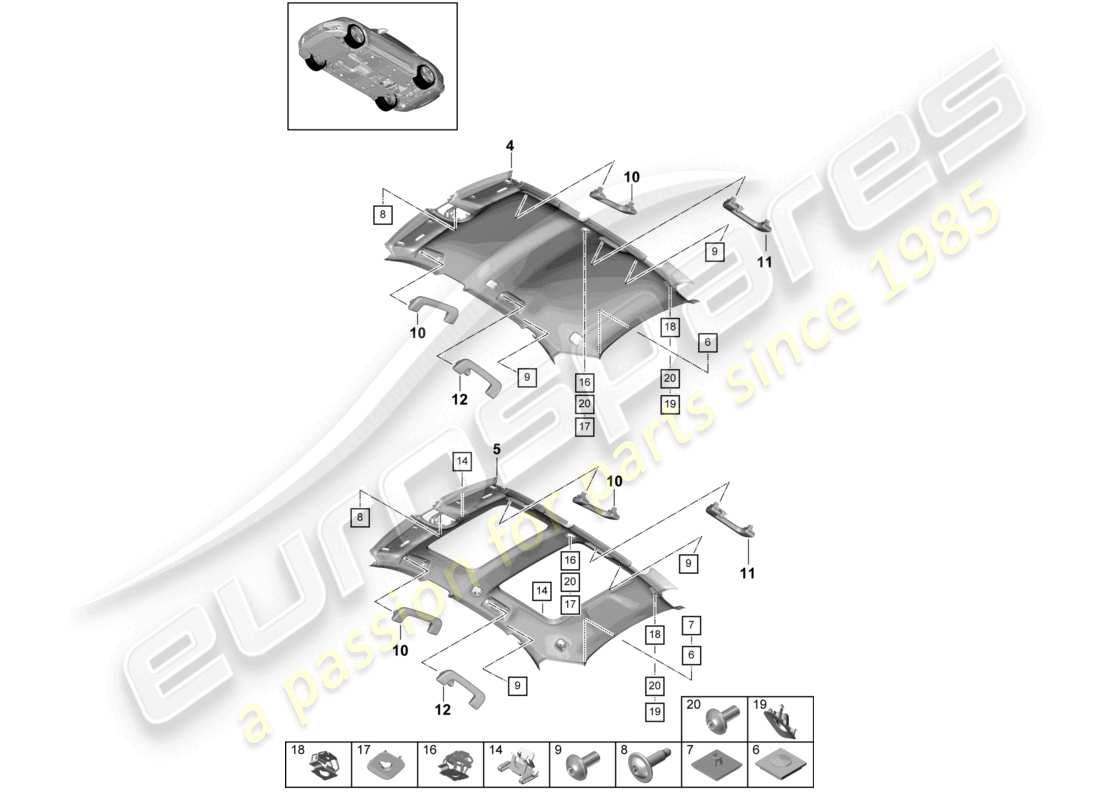 porsche 2021 (panamera 971-1) accessories accessories parts diagram
