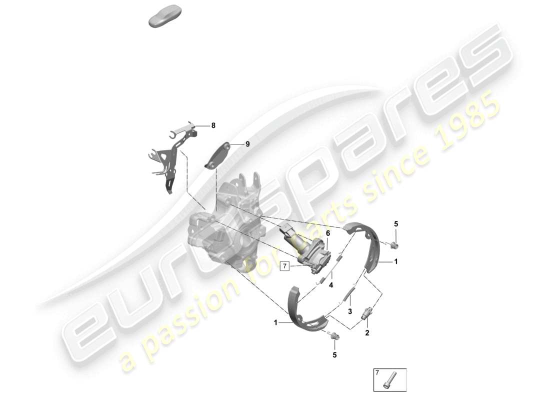 porsche 2026 (taycan 9j1-2) parking brake part diagram