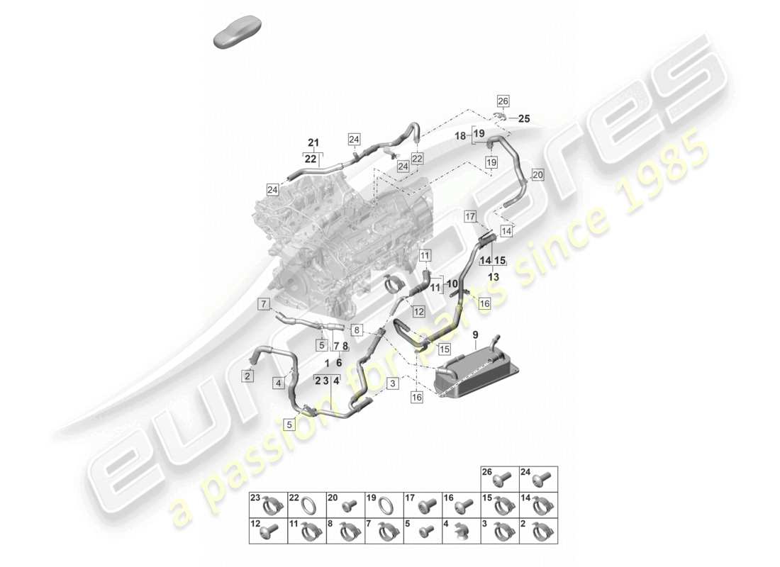 porsche 2022 (panamera 971-2) coolant cooling system for vehicles with hybrid drive part diagram