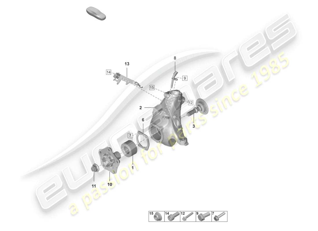 porsche 2024 (992-1) wheel carrier wheel hub parts diagram