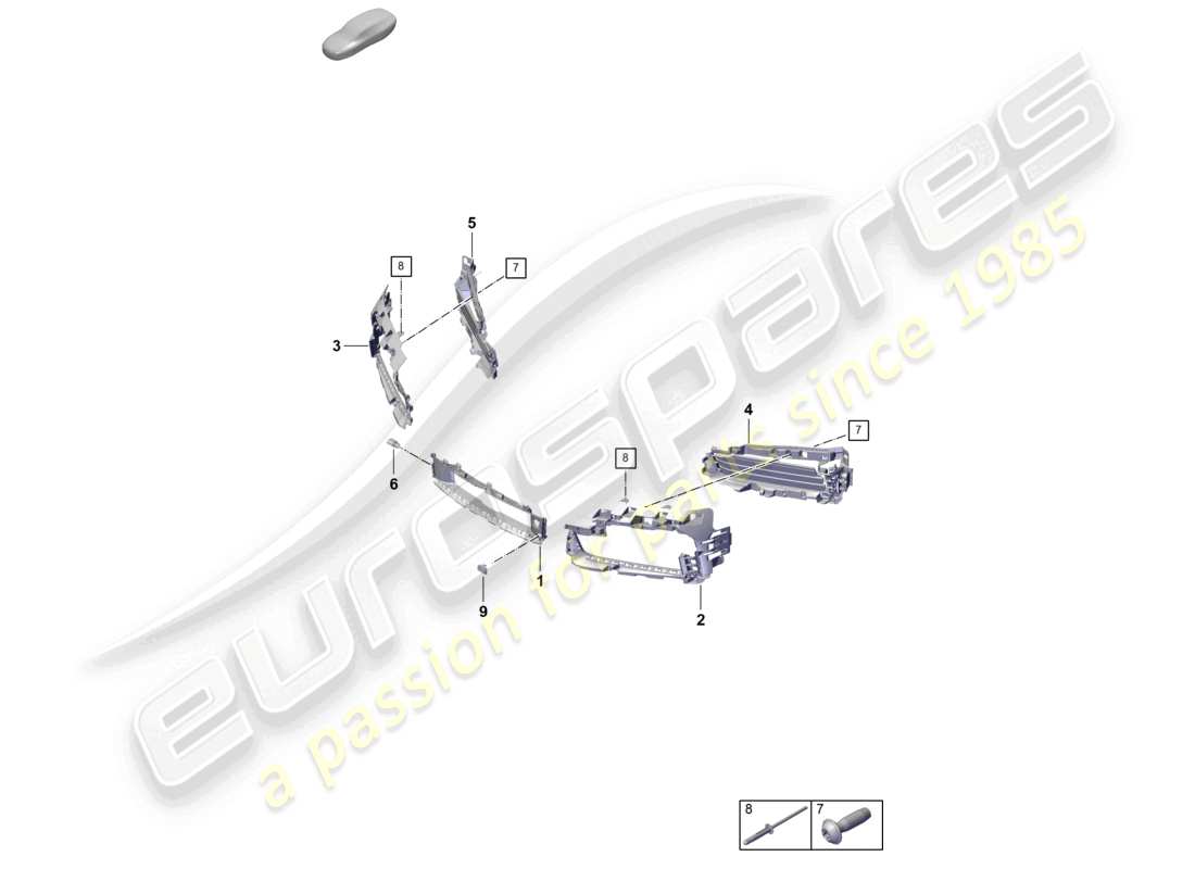 porsche 2022 (992-1 turbo / s) air guide front bumper part diagram