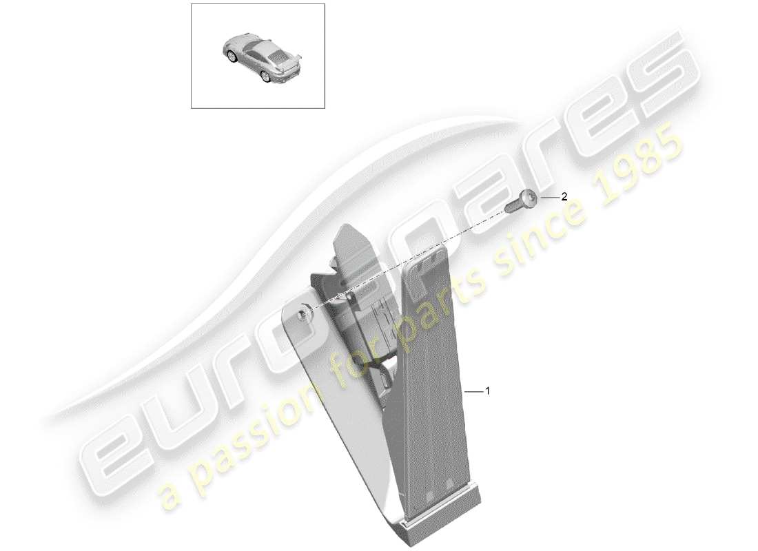 porsche 991 turbo (2018) brake and acc. pedal assembly parts diagram