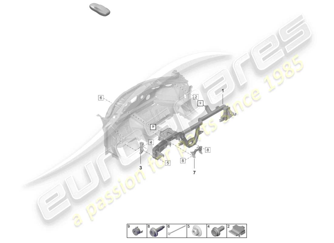 porsche 2026 (992-2 turbo / s) dashboard bracket part diagram