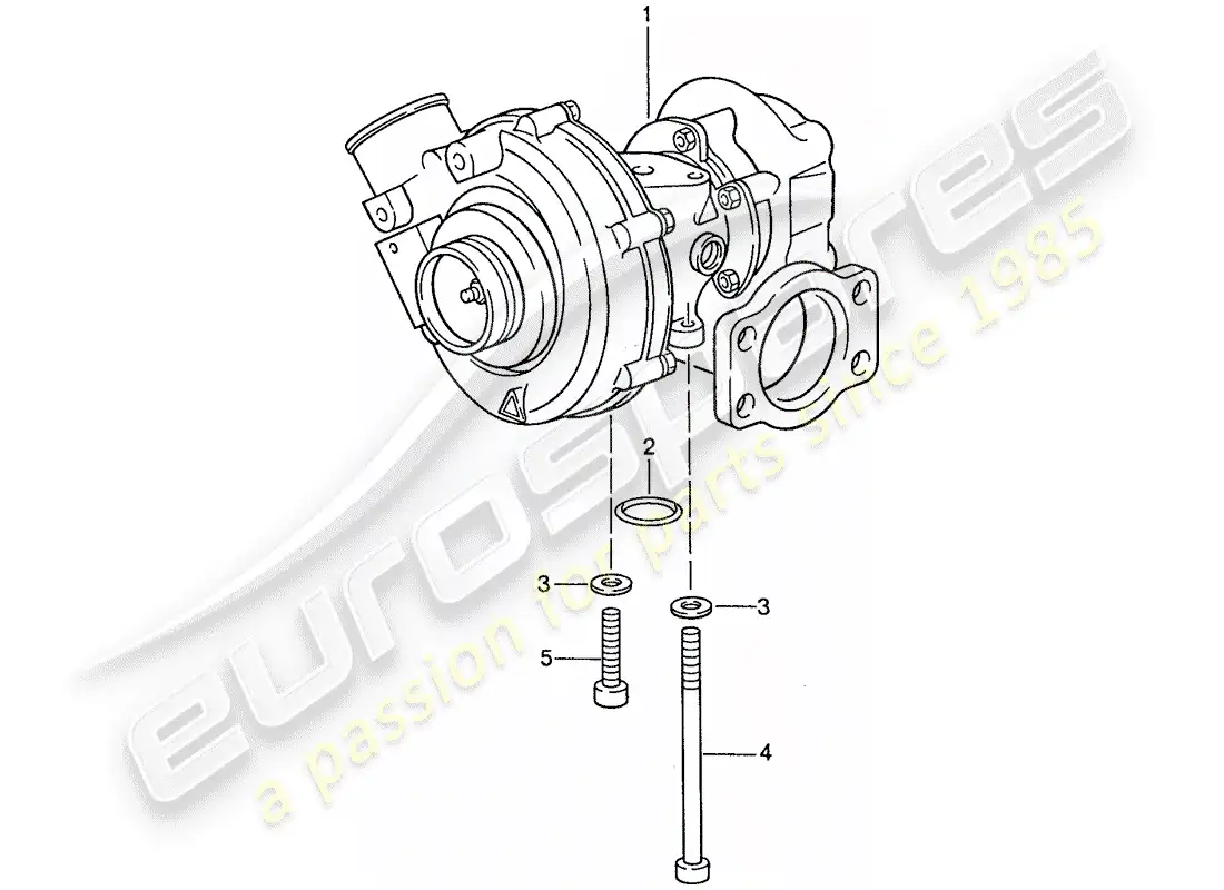 porsche 1990 (944) exhaust gas turbocharger parts diagram