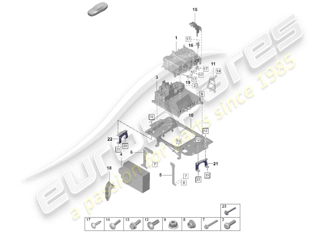 porsche 2023 (taycan 9j1-1) charger for high-voltage battery voltage converter part diagram