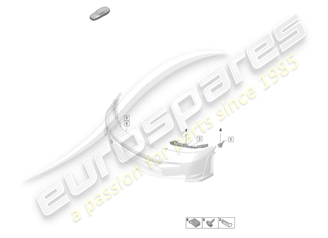 porsche 2023 (992-1 gt3/rs/st) bumper fasteners gt3 rs part diagram