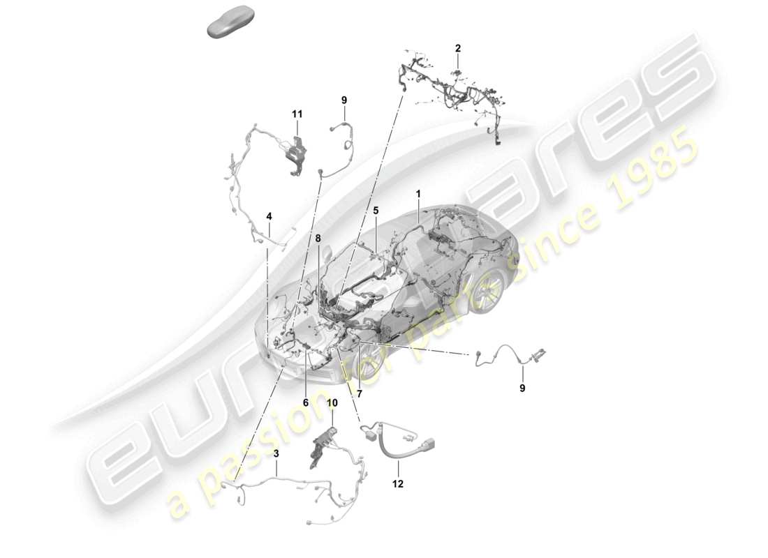porsche 2026 (992-2 turbo / s) wire set bumper front end part diagram