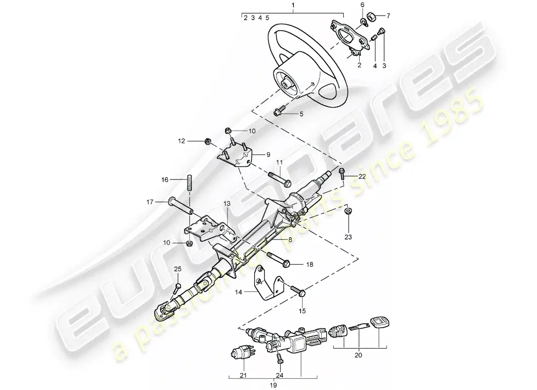 porsche 2004 (carrera gt) steering wheels - steering column - intermediate steering shaft parts diagram