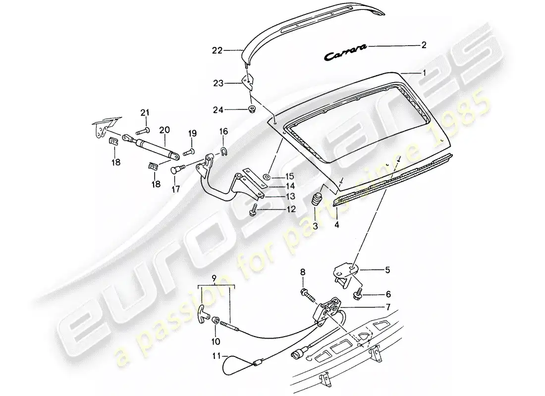 porsche 1997 (993) cover parts diagram