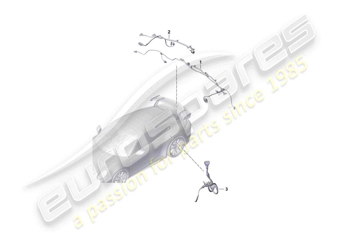 porsche 2026 (992-2 gt3) wire set rear end wiring harness for anti-lock brakesystem -abs- part diagram