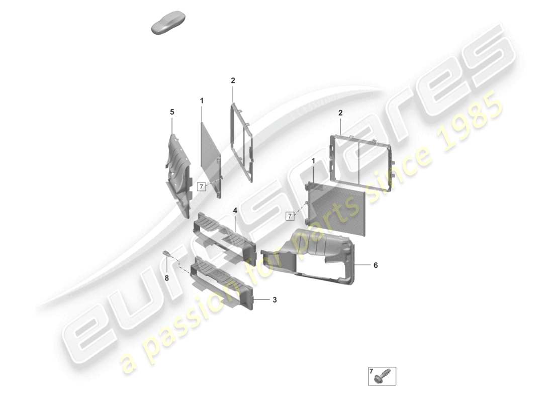 porsche 2024 (992-2 turbo / s) a/c condenser air guide housing part diagram